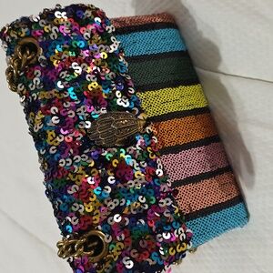 Kurt Geiger Multicolor Sequin Chain Strap Bag